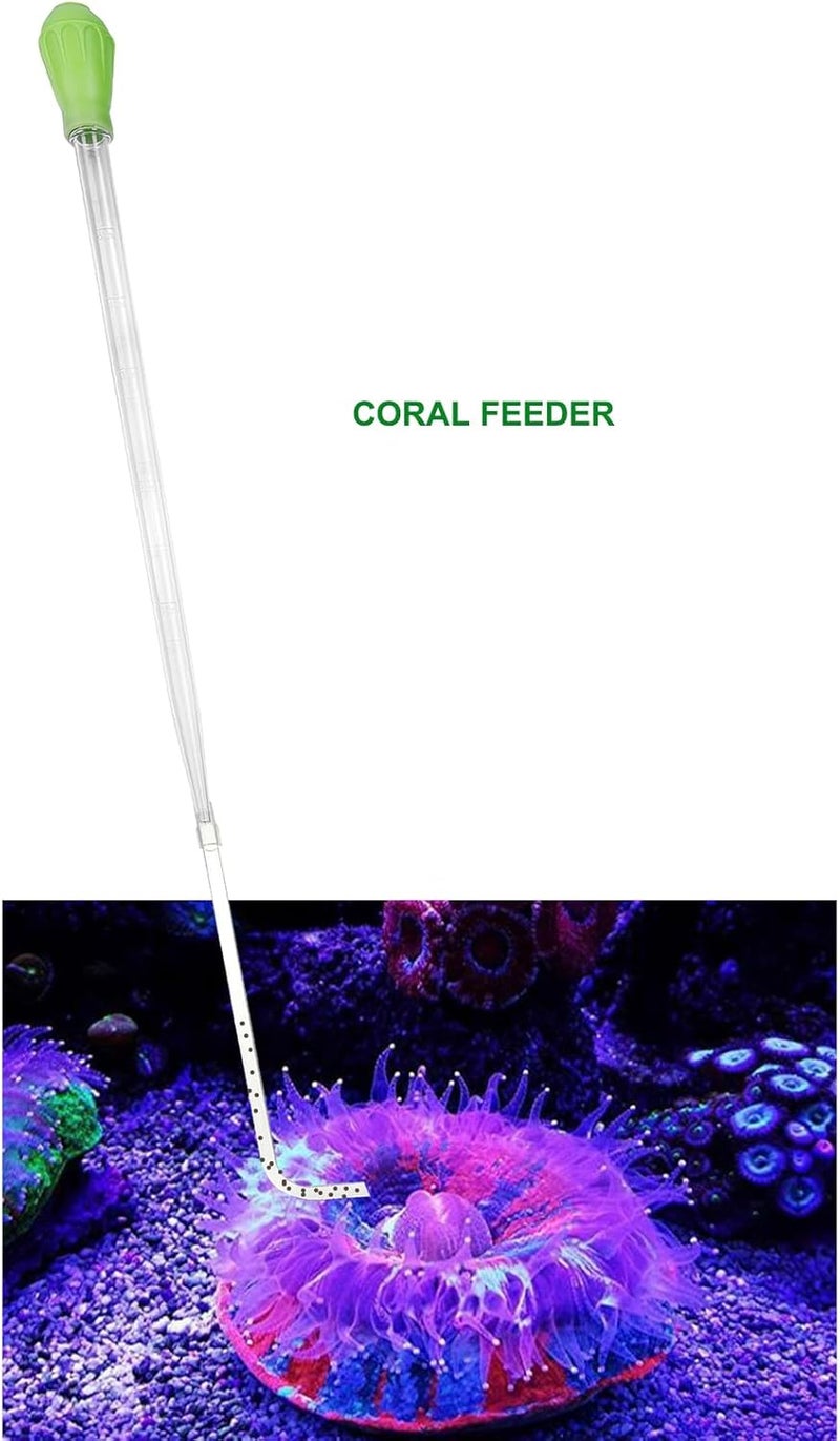 Fecsam 50ml Manual Coral Fish Feeder/Water Changer/Waste Remover Clean Tool with Extension Pipe and 15inch Aquarium Tweezer for Fish Tank Cleaning, Aquatic Pipette Dropper Gravel Cleaner Siphon - Image 2
